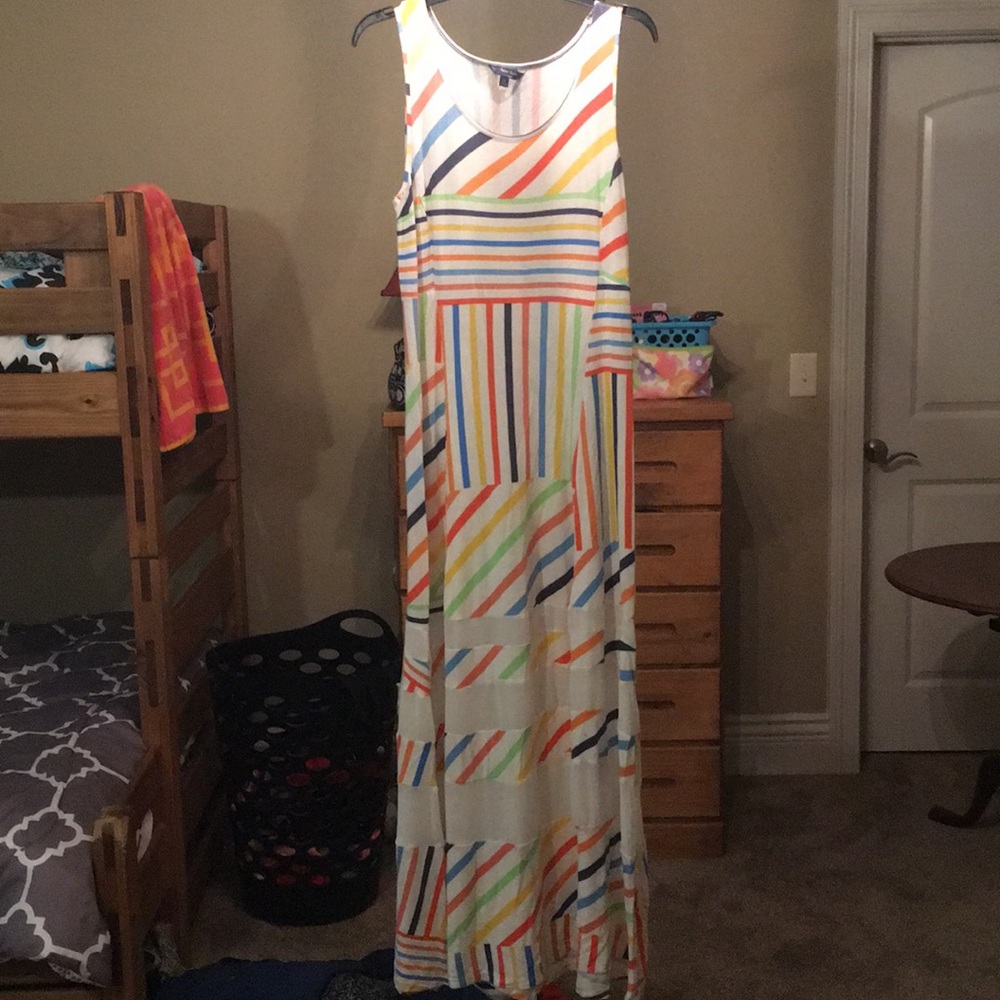 Rainbow stripped maxi dress